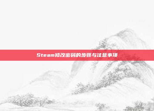 Steam修改密码的步骤与注意事项