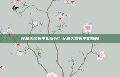 穿越火线有单机版吗?穿越火线有单机版吗
