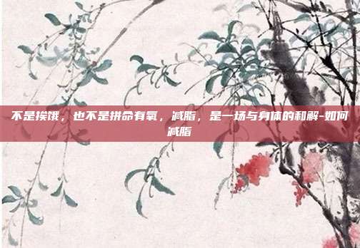 不是挨饿，也不是拼命有氧，减脂，是一场与身体的和解-如何减脂
