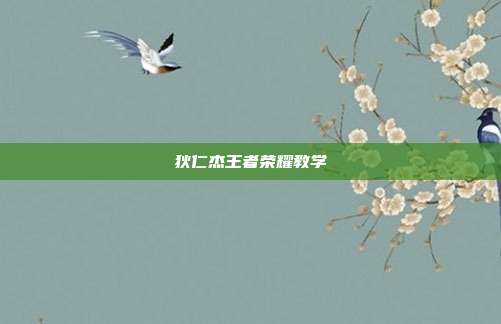 狄仁杰王者荣耀教学