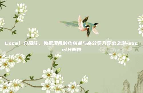 Excel 分隔符,数据混乱的终结者与高效导入导出之道-excel分隔符