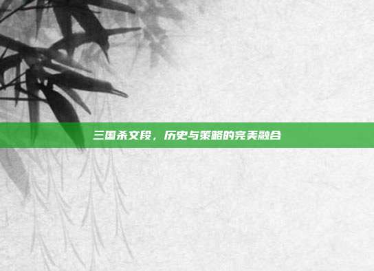 三国杀文段,历史与策略的完美融合