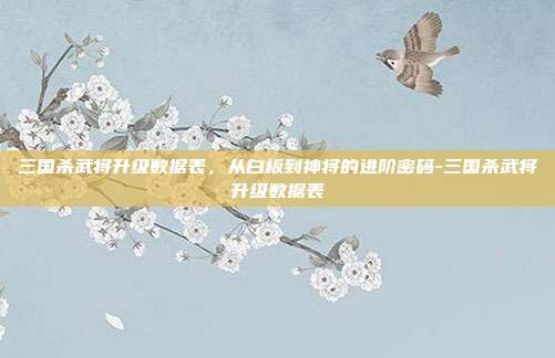 三国杀武将升级数据表,从白板到神将的进阶密码-三国杀武将升级数据表