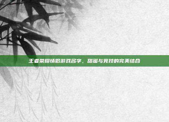王者荣耀情侣游戏名字，甜蜜与竞技的完美结合