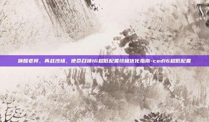 唤醒老将，再战沙场，使命召唤16超低配置终极优化指南-cod16超低配置