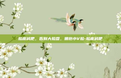 脸庞减肥，告别大脸盘，拥抱小V脸-脸庞减肥