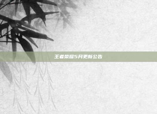 王者荣耀5月更新公告