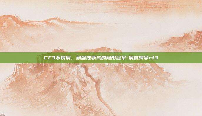 CF3不锈钢,耐腐蚀领域的隐形冠军-钢材牌号cf3