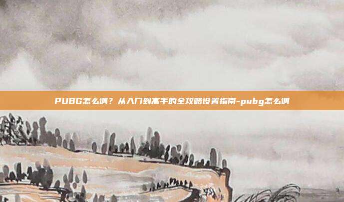 PUBG怎么调?从入门到高手的全攻略设置指南-pubg怎么调