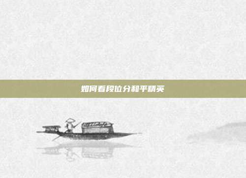 如何看段位分和平精英