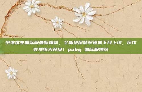 绝地求生国际服最新爆料，全新地图翡翠遗城下月上线，反作弊系统大升级！pubg 国际服爆料