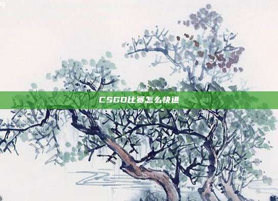CSGO比赛怎么快进