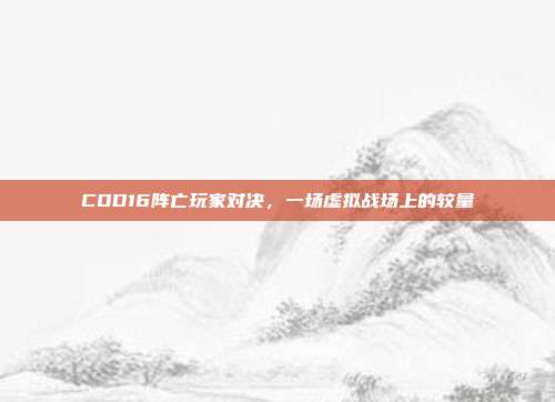 COD16阵亡玩家对决,一场虚拟战场上的较量