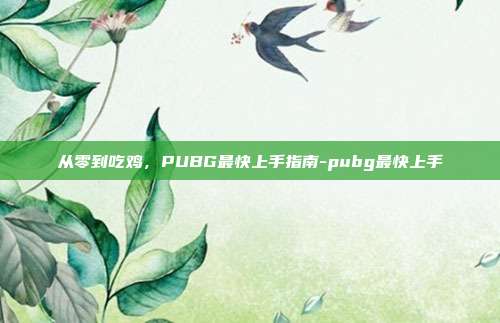 从零到吃鸡,PUBG最快上手指南-pubg最快上手