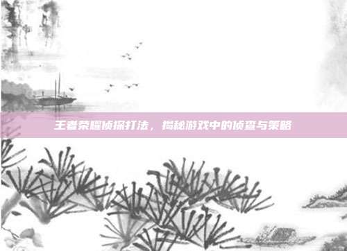 王者荣耀侦探打法，揭秘游戏中的侦查与策略