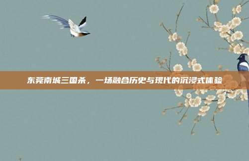 东莞南城三国杀,一场融合历史与现代的沉浸式体验