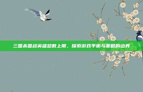 三国杀国战英雄总数上限，探索游戏平衡与策略的边界