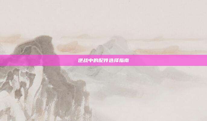 逆战中的配件选择指南