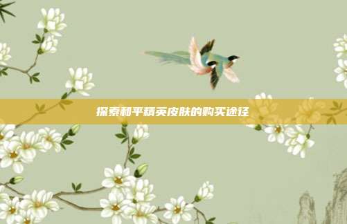 探索和平精英皮肤的购买途径