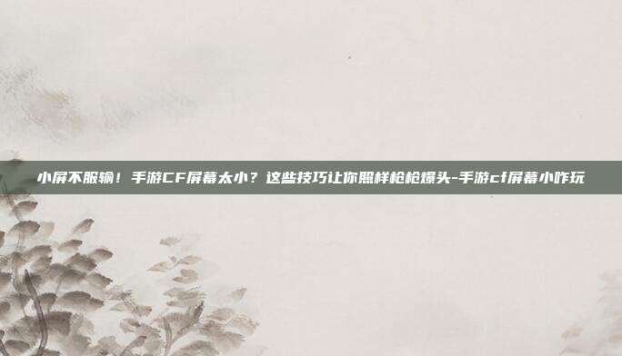 小屏不服输!手游CF屏幕太小?这些技巧让你照样枪枪爆头-手游cf屏幕小咋玩