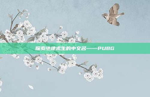 探索绝地求生的中文名——PUBG