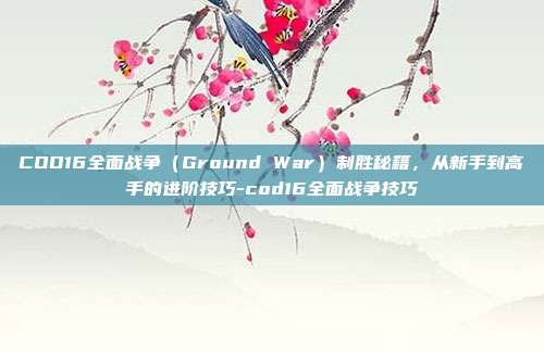 COD16全面战争(Ground War)制胜秘籍,从新手到高手的进阶技巧-cod16全面战争技巧