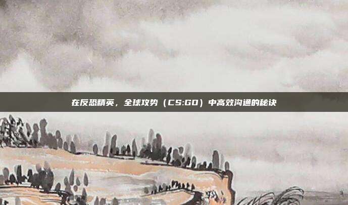 在反恐精英,全球攻势(CS:GO)中高效沟通的秘诀