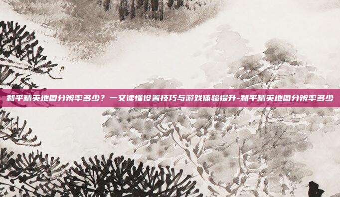 和平精英地图分辨率多少?一文读懂设置技巧与游戏体验提升-和平精英地图分辨率多少