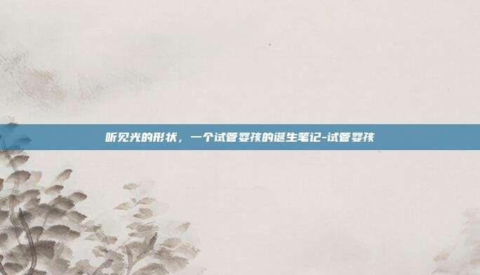 听见光的形状，一个试管婴孩的诞生笔记-试管婴孩