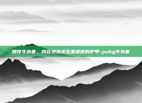 那件牛外套，我在绝地求生里最硬的护甲-pubg牛外套