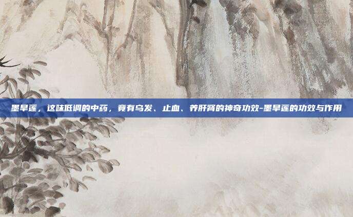 墨旱莲，这味低调的中药，竟有乌发、止血、养肝肾的神奇功效-墨旱莲的功效与作用