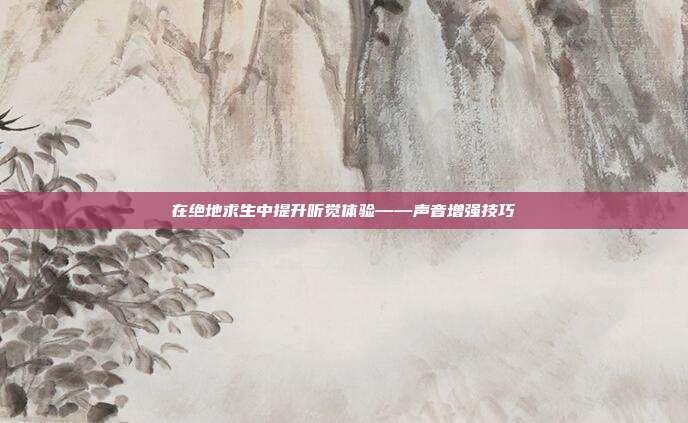 在绝地求生中提升听觉体验——声音增强技巧