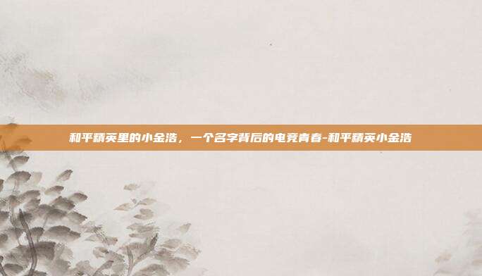 和平精英里的小金浩,一个名字背后的电竞青春-和平精英小金浩
