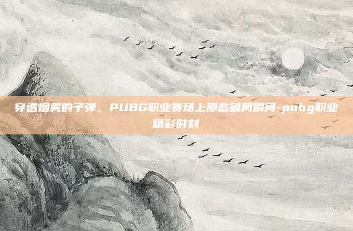 穿透烟雾的子弹,PUBG职业赛场上那些破局瞬间-pubg职业精彩时刻