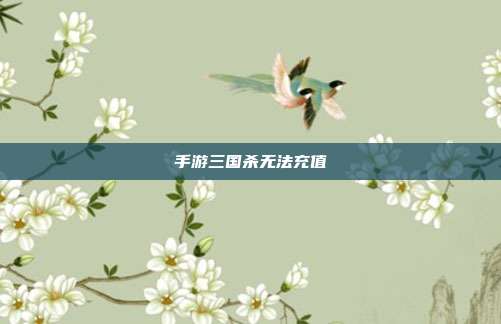 手游三国杀无法充值