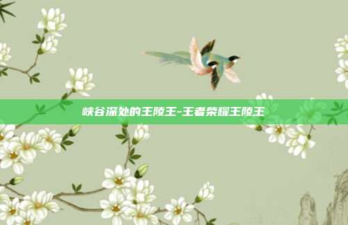 峡谷深处的王陵王-王者荣耀王陵王