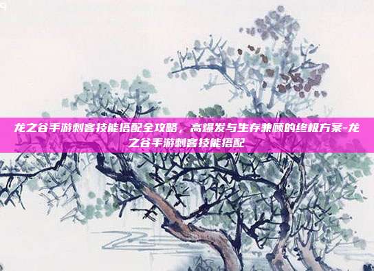 龙之谷手游刺客技能搭配全攻略，高爆发与生存兼顾的终极方案-龙之谷手游刺客技能搭配