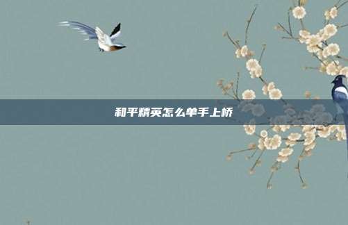 和平精英怎么单手上桥