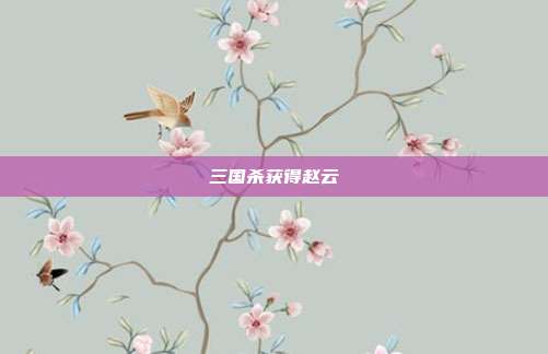 三国杀获得赵云