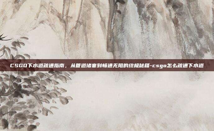 CSGO下水道疏通指南,从管道堵塞到畅通无阻的终极秘籍-csgo怎么疏通下水道