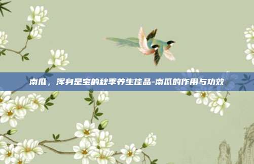 南瓜，浑身是宝的秋季养生佳品-南瓜的作用与功效