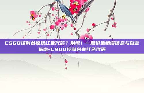 CSGO控制台惊现红色代码?别慌!一篇讲透错误信息与自救指南-CSGO控制台有红色代码