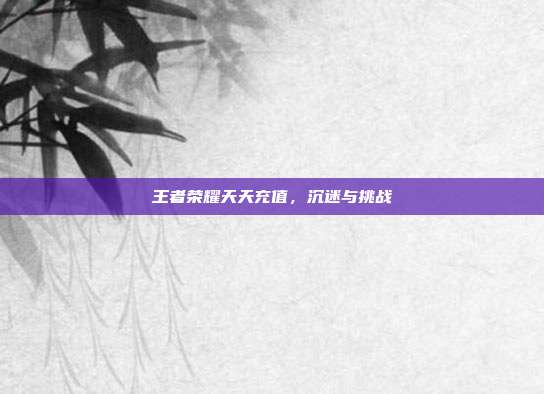王者荣耀天天充值，沉迷与挑战