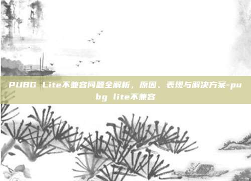 PUBG Lite不兼容问题全解析，原因、表现与解决方案-pubg lite不兼容