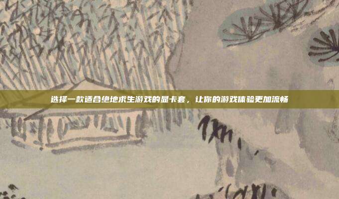 选择一款适合绝地求生游戏的显卡套，让你的游戏体验更加流畅