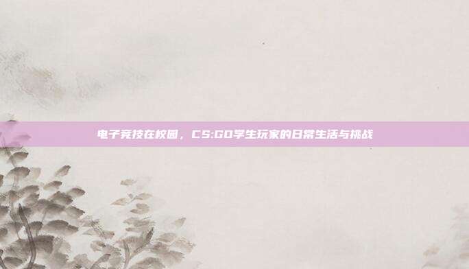 电子竞技在校园，CS:GO学生玩家的日常生活与挑战