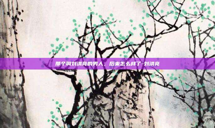那个叫刘洪亮的男人，后来怎么样了-刘洪亮