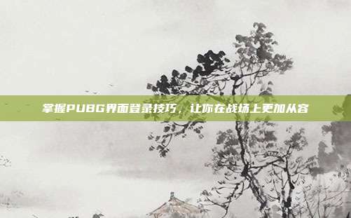 掌握PUBG界面登录技巧,让你在战场上更加从容