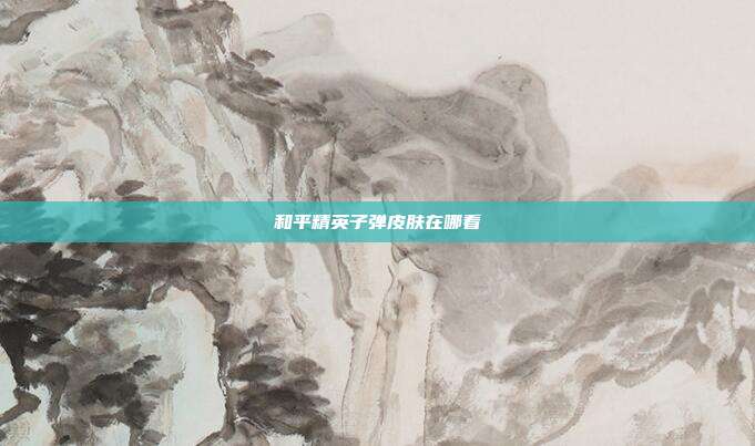 和平精英子弹皮肤在哪看