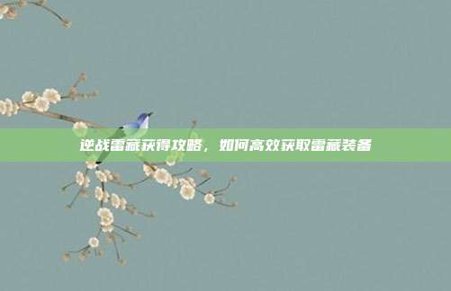 逆战雷藏获得攻略,如何高效获取雷藏装备